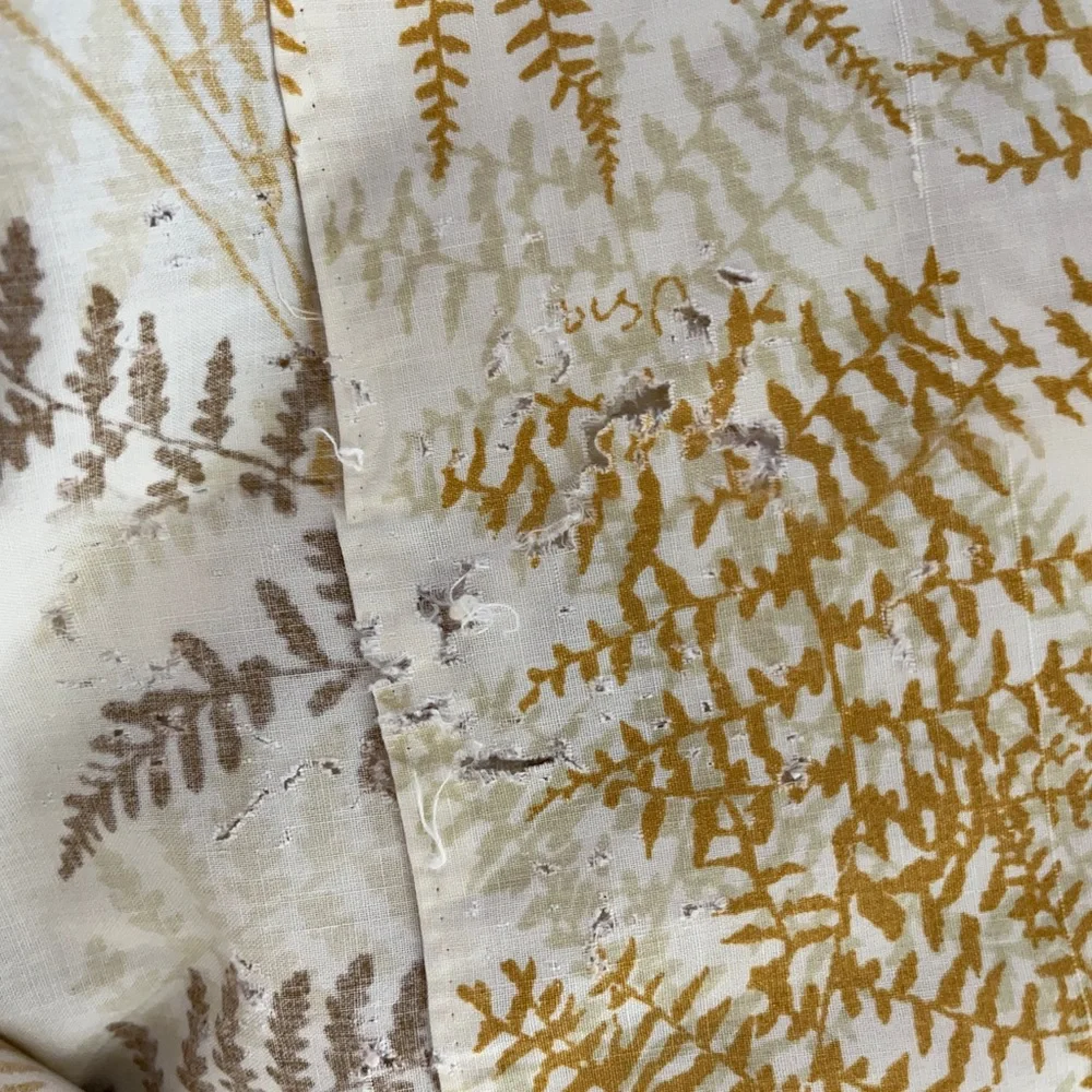 70s Vintage Vera Full Size Flat Sheet Burlington Percale Butterflies Ferns As Is